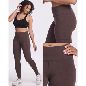 Woolx Piper Pocket Leggings Brown XL Merino Wool Blend Cold Weather Outdoors